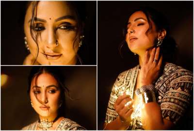 बॉलीवुड और टीवी जगत में अपनी खास जगह बनाने वाली अभिनेत्री हिना खान ने अपनी कुछ ऐसी तस्वीरें सोशल मीडिया पर शेयर की हैं जिनसे नजरें हटाना मुश्किल हो रहा है। हिना खान इन तस्वीरों में हाथ में लाइट पकड़े हुए हैं जिसकी रोशनी से उनका रूप और भी ज्यादा आकर्षक लग रहा है।&amp;nbsp;