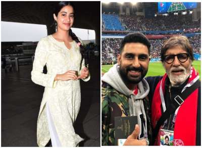 अमिताभ बच्चन और अभिषेक बच्चन के रूस में फीफा वर्ल्ड कप मैच देखने से लेकर जान्हवी कपूर के एयरपोर्ट लुक तक,देखिए बॉलीवुड में आज क्या क्या चर्चा में है।