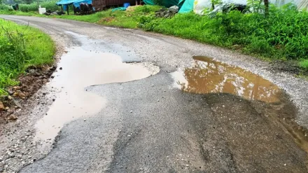 अरावली के मेघराज तालुका में दो साल पहले बनी सड़क हो गई जर्जर, जगह-जगह हुए गड्ढे, सीएम तक पहुंची शिकायत