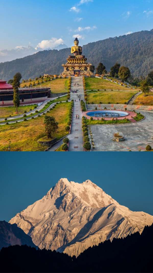 Pelling is a beautiful hill station, situated at the foothills of Kangchenjunga.  Not only do you get spectacular views of the valley from here, but this place also holds an important place in terms of spirituality.