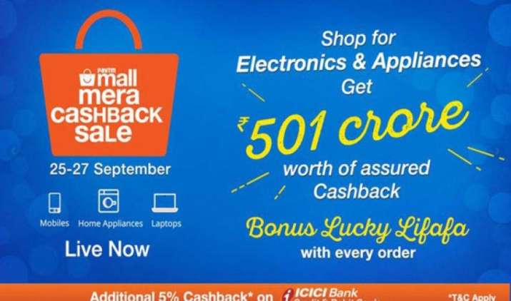 Paytm Mall की Mera Cashback Sale आज से शुरू, 20,000 में पड़ेगा iPhone, फ्रिट-टीवी पर 20,000 तक कैशबैक Paytm Mall की Mera Cashback Sale आज से शुरू, 20,000 में पड़ेगा iPhone, फ्रिट-टीवी पर 20,000 तक कैशबैक- India TV Paisa