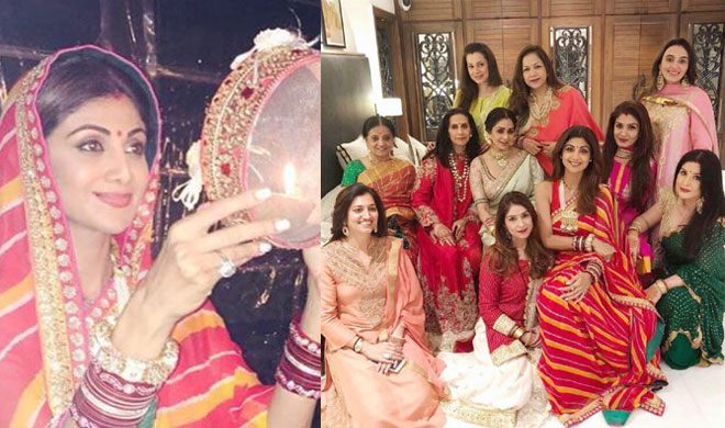 Bollywood Actress Karwa Chauth Celebration-Sridevi, Raveena Tandon, Shilpa Shetty
