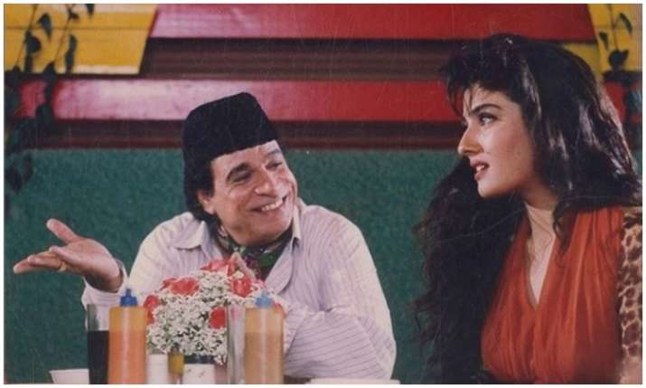 Raveena Tondon and Kader khan Raveena Tondon and Kader khan- India TV Hindi