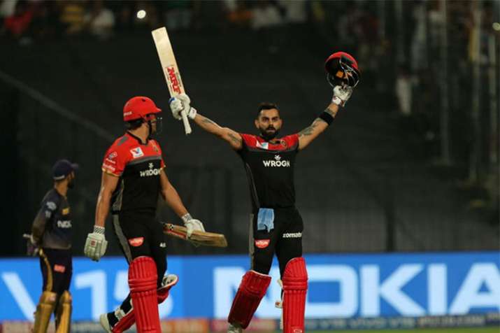 IPL 2019 KKR vs RCB: विराट कोहली ने जड़ी आईपीएल करियर की 5वीं सेंचुरी, 58 गेंदों में खेली विस्फोटक प IPL 2019 KKR vs RCB: विराट कोहली ने जड़ी आईपीएल करियर की 5वीं सेंचुरी, 58 गेंदों में खेली विस्फोटक प- India TV