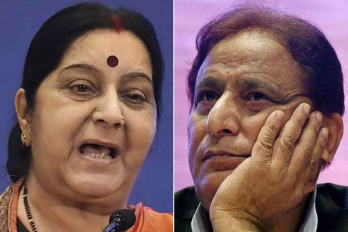 Sushma Swaraj and Azam Khan | PTI File Sushma Swaraj and Azam Khan | PTI File- India TV