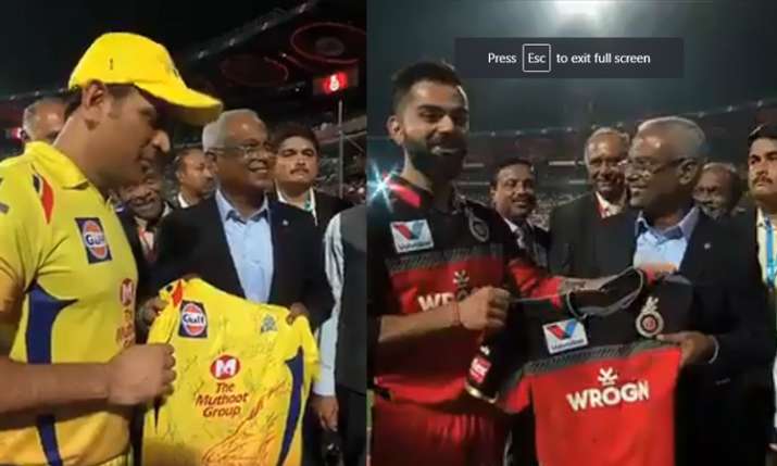 Virat Kohli MS Dhoni Maldive Prime Minister Ibrahim Mohamed Solih M ChinnaSwamy Stadium IPL 2019 Virat Kohli MS Dhoni Maldive Prime Minister Ibrahim Mohamed Solih M ChinnaSwamy Stadium IPL 2019- India TV