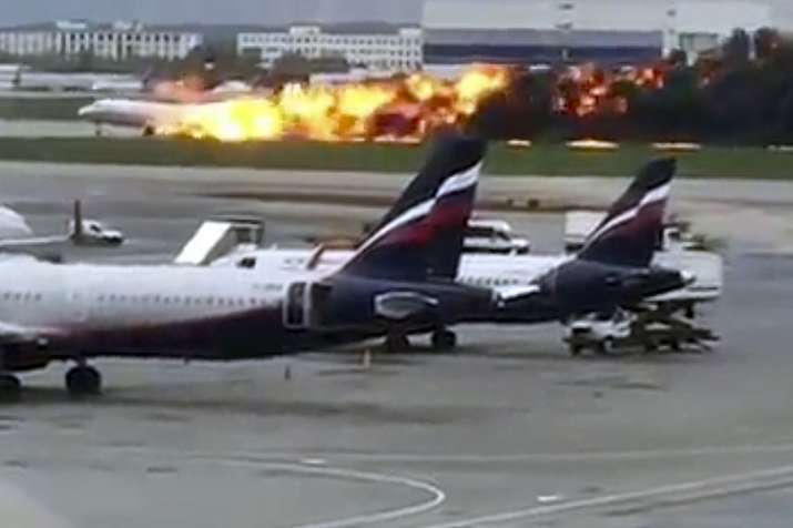 Russian plane burst into flames at Sheremetyevo airport | AP Russian plane burst into flames at Sheremetyevo airport | AP- India TV