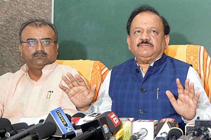 Bihar Health Minister Mangal Pandey with Union Health Minister Harsh Vardhan | ANI File Bihar Health Minister Mangal Pandey with Union Health Minister Harsh Vardhan | ANI File- India TV Hindi