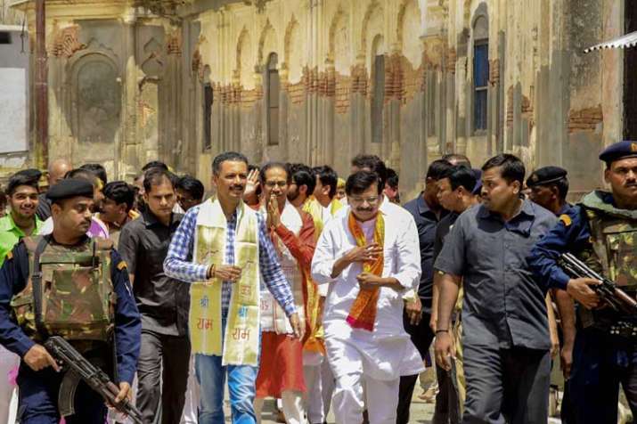 Shiv Sena chief Uddhav Thackeray along with... Shiv Sena chief Uddhav Thackeray along with...- India TV
