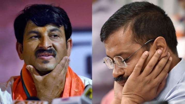 Manoj Tiwari and Arvind Kejariwal Manoj Tiwari and Arvind Kejariwal - India TV