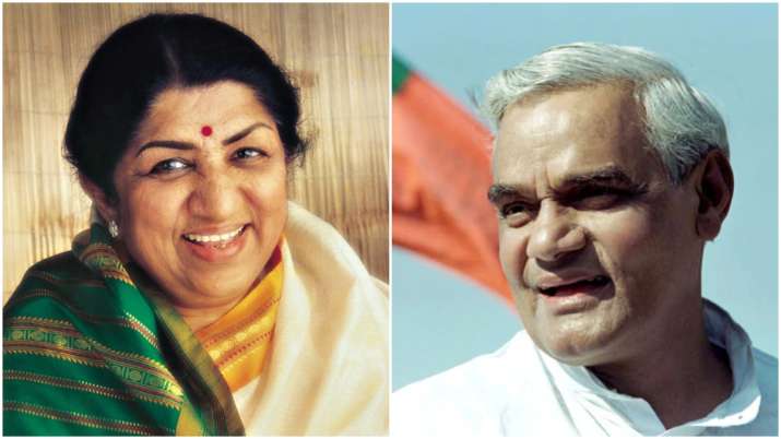 Lata Mangeshkar and atal bihari vajpayee Lata Mangeshkar and atal bihari vajpayee- India TV