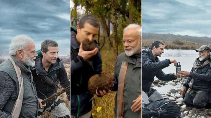 PM Modi in Man vs Wild Show PM Modi in Man vs Wild Show- India TV