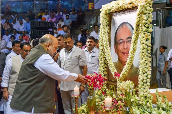 Meeting in remembrance of Former Finance Minister Arun Jaitley । पूर्व  वित्त मंत्री अरुण जेटली की याद में प्रार्थना सभा, गृह मंत्री अमित शाह सहित  कई बड़े नेता मौजूद - India TV