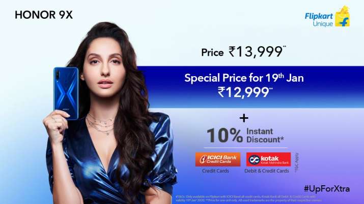 HONOR 9X with special price offer 12,999 Rs on 19th January on Flipkart HONOR 9X with special price offer 12,999 Rs on 19th January on Flipkart- India TV Paisa