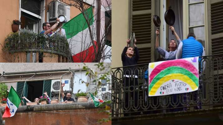italians in their homes balcony singing and fighting against coronavirus. italians in their homes balcony singing and fighting against coronavirus.- India TV
