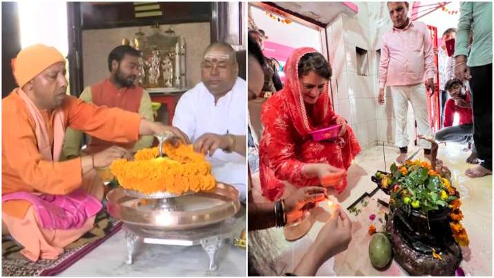 महाशिवरात्रि 2022: योगी आदित्यनाथ ने किया रुद्राभिषेक, मंदिर पहुंची प्रियंका गांधी