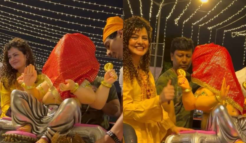 लोकप्रिय गायिका पलक मुच्छल भी बप्पा की भक्ति में लीन नजर आए। पलक अपने भाई पलाश के साथ बप्पा की का स्वागत करती दिखीं।