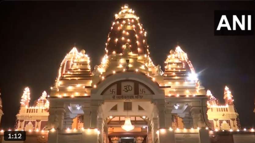 Shri Lakshmi Narayan Temple (Birla Mandir) was decorated with lights on the occasion of Diwali in the country's capital Delhi.