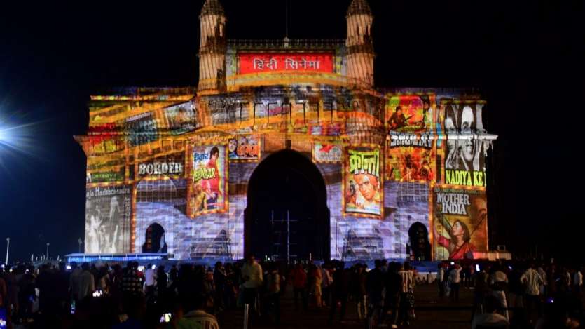 The Gateway of India is illuminated for a light and sound show during the Diwali celebrations in Colaba, Mumbai on the night of Diwali on Thursday, October 31, 2024.