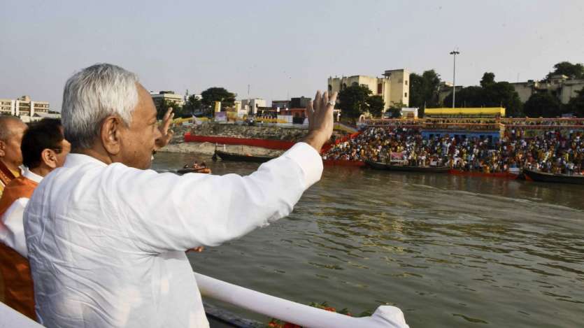 Bihar Chief Minister Nitish Kumar and Union Minister JP Nadda on Thursday took a steamer ride on the Ganga river to witness the Chhath festival at the ghats in Patna. Nadda arrived here in the afternoon to witness Chhath Puja, the most popular festival of the state. Bihar Deputy Chief Minister Samrat Choudhary, Bihar BJP president Dilip Jaiswal and other NDA leaders were also present with Kumar and Nadda during the steamer ride. Nitish Kumar participated in the Chhath Puja and offered prayers to the setting sun at his official residence. Later, he took a steamer ride along with BJP national president Nadda.