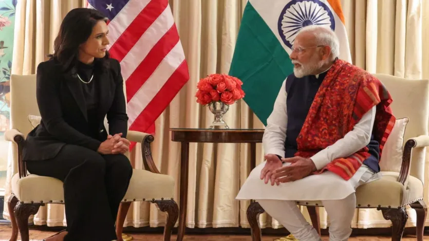प्रधानमंत्री नरेंद्र मोदी ने वाशिंगटन डीसी में अमेरिका की राष्ट्रीय खुफिया निदेशक तुलसी गबार्ड से मुलाकात की। उनकी नियुक्ति पर उन्हें बधाई दी। भारत-यूएसए मित्रता के विभिन्न पहलुओं पर चर्चा की, जिसकी वे हमेशा से प्रबल समर्थक रही हैं।
प्रधानमंत्री नरेंद्र मोदी ने वाशिंगटन डीसी में अमेरिका की राष्ट्रीय खुफिया निदेशक तुलसी गबार्ड से मुलाकात की। उनकी नियुक्ति पर उन्हें बधाई दी। भारत-यूएसए मित्रता के विभिन्न पहलुओं पर चर्चा की, जिसकी वे हमेशा से प्रबल समर्थक रही हैं।