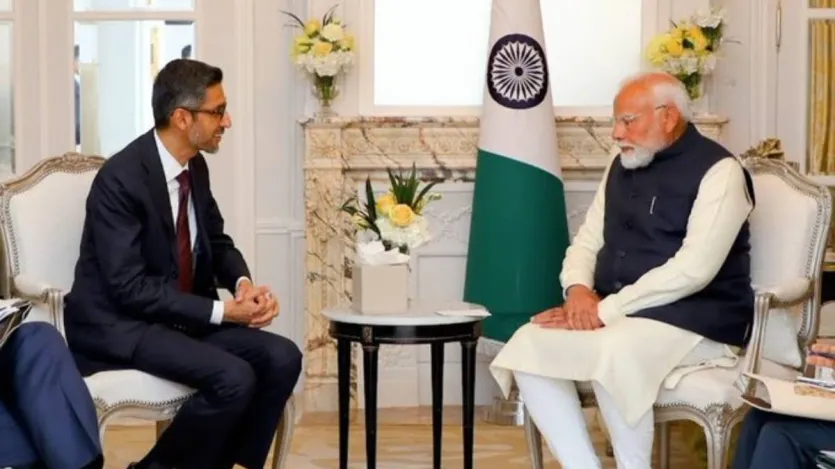 पीएम मोदी ने इस AI समिट में टेक दिग्गज कंपनी Google और अल्फाबेट के सीईओ सुंदर पिचाई से मुलाकात की। पीएम मोदी ने अपने X हैंडल से इस मुलाकात की तस्वीर शेयर की है। गूगल के सीईओ सुंदर पिचाई ने पीएम मोदी से मुलाकात के बाद कहा- 'आर्टिफिशियल इंटेलिजेंस का इस्तेमाल तेजी से बढ़ रहा है और यह भारत में अविश्वसनीय अवसर लेकर आया है। उन्होंने कहा कि देश के डिजिटल ट्रांसफॉर्मेशन को आगे बढ़ाने के लिए गूगल भारत के साथ मिलकर काम करेगा। उन्होंने बताया कि गूगल और भारत के बीच इस इंडस्ट्री के लिए आपसी सहयोग को लेकर बातचीत हुई।' पीएम मोदी ने इस AI समिट में टेक दिग्गज कंपनी Google और अल्फाबेट के सीईओ सुंदर पिचाई से मुलाकात की। पीएम मोदी ने अपने X हैंडल से इस मुलाकात की तस्वीर शेयर की है। गूगल के सीईओ सुंदर पिचाई ने पीएम मोदी से मुलाकात के बाद कहा- 'आर्टिफिशियल इंटेलिजेंस का इस्तेमाल तेजी से बढ़ रहा है और यह भारत में अविश्वसनीय अवसर लेकर आया है। उन्होंने कहा कि देश के डिजिटल ट्रांसफॉर्मेशन को आगे बढ़ाने के लिए गूगल भारत के साथ मिलकर काम करेगा। उन्होंने बताया कि गूगल और भारत के बीच इस इंडस्ट्री के लिए आपसी सहयोग को लेकर बातचीत हुई।'