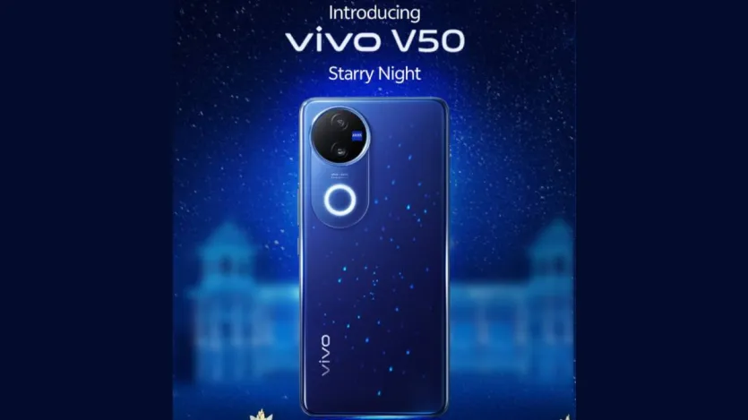 Vivo V50 akan diluncurkan dengan opsi warna Starry Night. Perusahaan mengkonfirmasi alternatif ini melalui x Ponsel Vivo akan dilengkapi dengan fitur -fitur seperti layar melengkung, kamera cincin bundar besar dan lampu fenugreek.