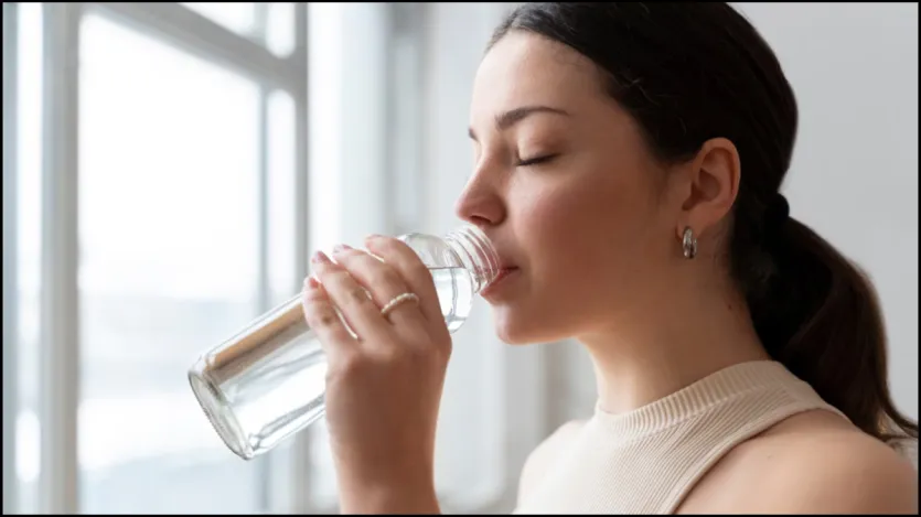 Minumlah banyak air sepanjang hari. Anda harus minum 8-10 gelas air setiap hari. Ini akan membuat tubuh tetap lembab dan meningkatkan metabolisme. Yang akan membantu menurunkan berat badan. Juga, minum air dalam jumlah yang tepat menjaga perut tetap bersih. Seiring dengan ini, Anda harus tidur nyenyak 8 jam. Ini mengurangi obesitas. Anda dapat minum teh herbal, teh hijau, racun menyingkirkan racun, fotografer, dan teh jahe.