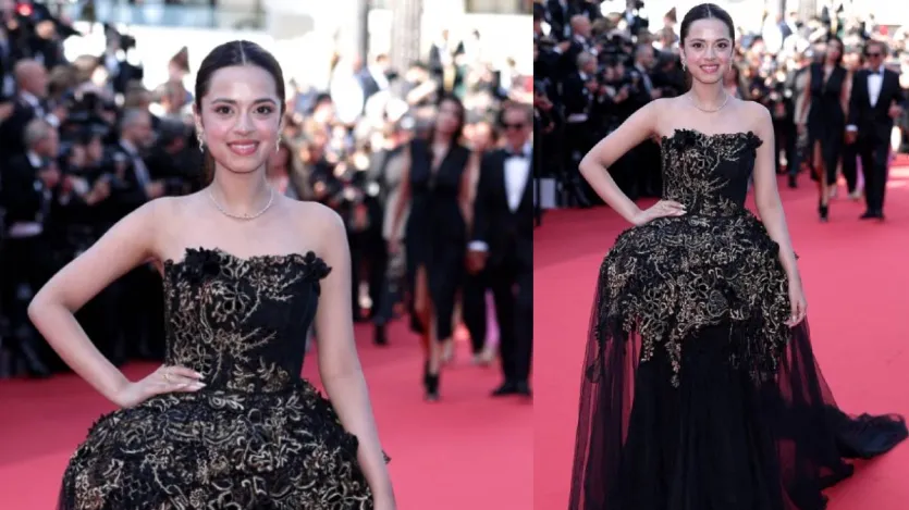 In the evening, Nitanshi selected a beautiful black gown for the red carpet, with a golden embroidery. This outfit was perfect according to Cannes's new dress code. It had neither long train nor wastelessness. This time Cannes has done this so that the rest of the people do not have to face the problem. Nitanshi took part in the screening of the film Dojier 137. In the evening, Nitanshi selected a beautiful black gown for the red carpet, with a golden embroidery. This outfit was perfect according to Cannes's new dress code. It had neither long train nor wastelessness. This time Cannes has done this so that the rest of the people do not have to face the problem. Nitanshi took part in the screening of the film Dojier 137.