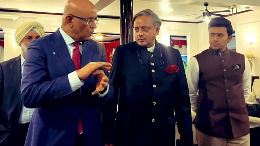 कांग्रेस सांसद शशि थरूर के नेतृत्व में भारतीय बहुदलीय प्रतिनिधिमंडल जॉर्जटाउन स्थित राष्ट्रपति भवन में गुयाना के पूर्व राष्ट्रपति और वर्तमान उपराष्ट्रपति भारत जगदेव से मुलाकात की।
