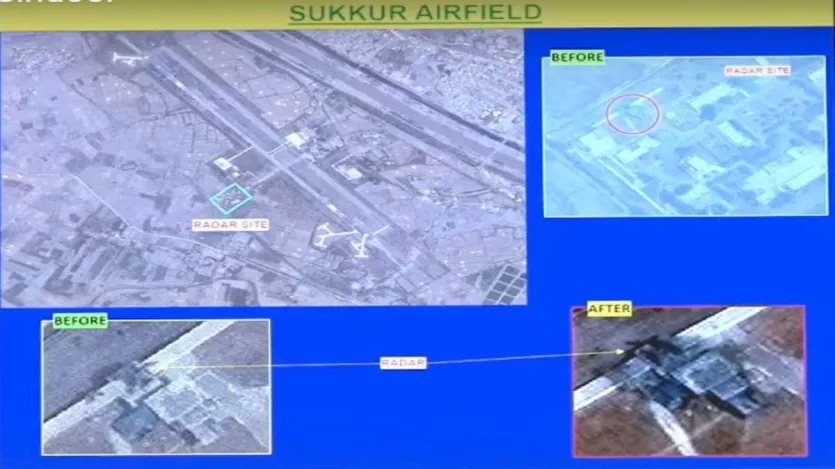 The Indian Air Force has also caused considerable damage to Sukkur Airbase. Its testimony is giving these pictures themselves. Pictures can be seen in the pictures that the airbase runways and buildings have become damaged. The Indian Air Force has also caused considerable damage to Sukkur Airbase. Its testimony is giving these pictures themselves. Pictures can be seen in the pictures that the airbase runways and buildings have become damaged.