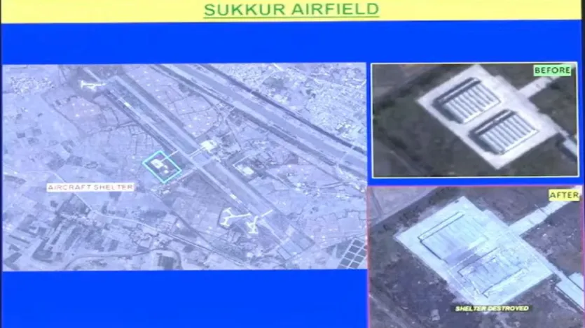 Another picture of Sukkur Airbase has also surfaced. It can be seen that where fighter aircraft are kept, there is a lot of damage. Building has also been damaged. Another picture of Sukkur Airbase has also surfaced. It can be seen that where fighter aircraft are kept, there is a lot of damage. Building has also been damaged.
