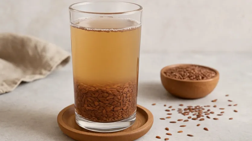 सुबह के समय खाली पेट अलसी का पानी पीना एक्सपर्ट के हिसाब से लाभकारी है। रात को एक गिलास पानी में एक चम्मच अलसी का बीज डालकर भिगो दें। अलसी के बीज को पानी में भिगोकर रखने से इसमें मौजूद पोषण पानी में अवशोषित हो जाता है। सुबह इसे पानी को हल्का उबालें, फिर छानकर दूसरे बर्तन में निकाल लें। इसमें नींबू का रस निचोड़ें और शहद मिलाकर पिएं। साथ ही अलसी के बीज भी चबाएं। अब चलिए जानते हैं इसके फायदे क्या हैं? 
