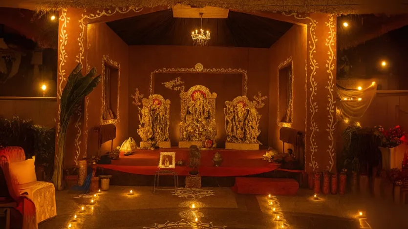 नोएडा की ज्यादातर बड़ी सोसाइटीज में भव्य पांडाल सज चुके हैं। यहां प्रसाद और पूजा का आयोजन होता है।