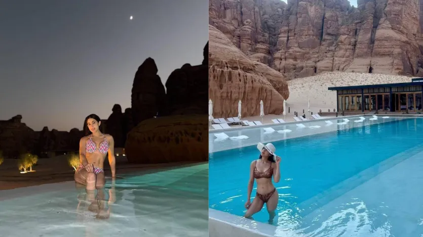 एक तस्वीर में वह पूल में रिलैक्स करती नजर आईं, जहां उन्होंने ब्राउन एनिमल प्रिंट वाली बिकिनी और सफेद स्ट्रॉ हैट पहनी थी। वहीं, नाइट पूल सेशन के लिए उन्होंने कलरफुल शेवरॉन पैटर्न वाला हॉल्टर-नेक बिकिनी सेट चुना। अपनी मां अमृता सिंह के साथ रेगिस्तान की सैर के दौरान सारा ने सफेद बटन-डाउन हाफ स्लीव शर्ट और मैचिंग फ्लेयर्ड पैंट वाला एलीगेंट आउटफिट पहना। 