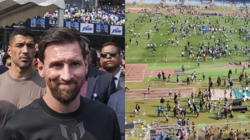 लियोनल मेसी 14 साल बाद तीन दिनों के GOAT India Tour के लिए भारत आए हुए हैं। इसको लेकर फैंस में जबरदस्त क्रेज था और फैंस दिग्गज फुटबॉलर की एक झलक पाने के लिए आतुर थे। मेसी 13 दिसंबर को सुबह करीब 3:00 बजे नेता जी सुभाषचंद्र बोस एयरपोर्ट पहुंचे, जहां फैंस पहले से ही मौजूद थे और अपने पसंदीदा खिलाड़ी को सामने देखकर उनकी खुशी का ठिकाना नहीं रहा।