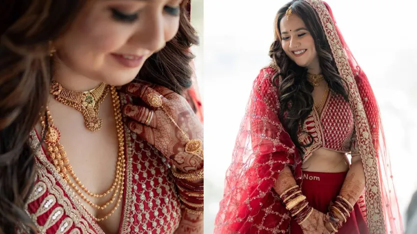 रूपल के लहंगे की एक और खासियत थी इसका वेस्ट, जिसमें उनके और उनके पति नोमिश के नाम को जोड़कर एक नया शब्द लिखा था। रूपल के लहंगे की वेस्ट में लिखा है- 'ROONOM', जो उनके और उनके पति के नाम के शुरुआती इनीशियल्स हैं। 