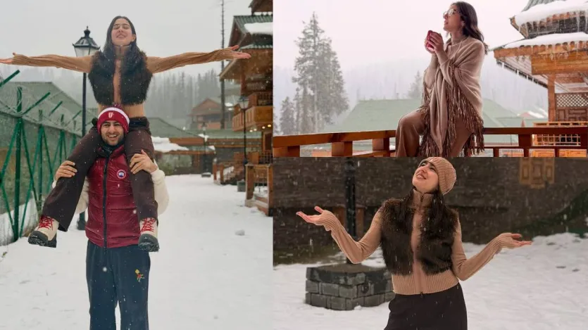 पटौदी खानदान की प्रिंसेस सारा अली खान इन दिनों वेकेशन पर हैं और उन्होंने अपने खूबसूरत वेकेशन की एक झलक सोशल मीडिया के जरिए फैन्स के साथ शेयर की है. एक्ट्रेस ने बर्फीली वादियों में अपने वेकेशन की एक फोटो सीरीज शेयर की है, जिसमें वह अपने भाई इब्राहिम अली खान और अन्य दोस्तों के साथ खूब एन्जॉय करती नजर आ रही हैं.