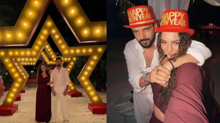 सोनाक्षी सिन्हा ने पति जहीर इकबाल के साथ मालदीव में नया साल मनाया। समुद्र किनारे से शेयर की गई उनकी तस्वीरें सोशल मीडिया पर तेजी से वायरल हो रही हैं. फोटो में सोनाक्षी मैरून कलर की ड्रेस में बेहद स्टनिंग लग रही हैं. इसके अलावा उन्होंने एक मजेदार वीडियो भी शेयर किया है, जिसमें जहीर इकबाल मस्ती में डांस करते नजर आ रहे हैं. सोनाक्षी ने मजाकिया अंदाज में कैप्शन में लिखा कि नए साल की पार्टी में किसने सबसे ज्यादा एन्जॉय किया, यह देखने के लिए वीडियो को अंत तक जरूर देखें.