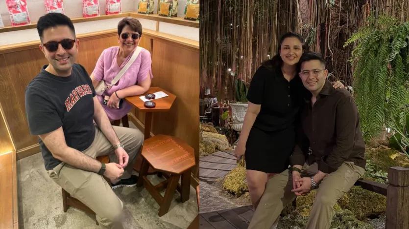 जैसे ही परिणीति ने अपनी तस्वीरें पोस्ट कीं, उनके पति राघव चड्ढा ने भी अपनी वेकेशन डायरी से तस्वीरों का एक नया सेट साझा करते हुए उन्हें चिढ़ाना शुरू कर दिया। राघव ने अपनी पोस्ट के कैप्शन में लिखा, 'उन्होंने (परिणीति) पहला सेट पोस्ट किया। मेरे फोन में बेहतर तस्वीरें थीं, इसलिए यहां पार्ट टू है।' राघव के इस मजाकिया अंदाज ने प्रशंसकों को खूब गुदगुदाया।