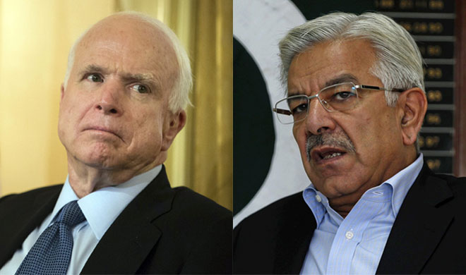 John McCain and Khawaja Asif John McCain and Khawaja Asif- India TV Hindi
