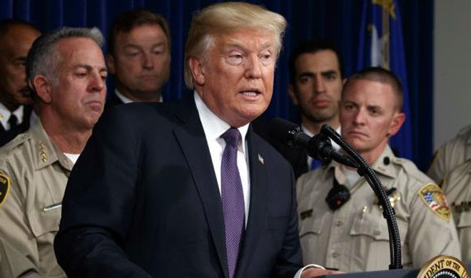 trump in vegas refuses to discuss gun control blames... trump in vegas refuses to discuss gun control blames...- India TV Hindi