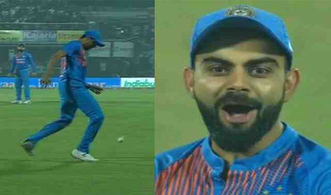 Ashish Nehra impresses Virat Kohli with his foot-fielding Ashish Nehra impresses Virat Kohli with his foot-fielding - India TV Hindi