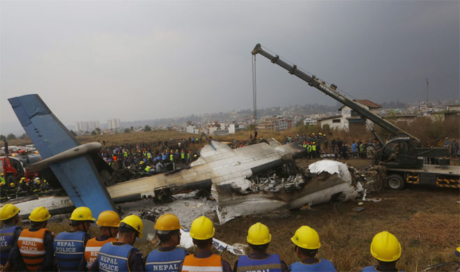 US-Bangla Airlines plane crashes while landing at Nepal's Kathmandu airport | PTI US-Bangla Airlines plane crashes while landing at Nepal's Kathmandu airport | PTI- India TV Hindi