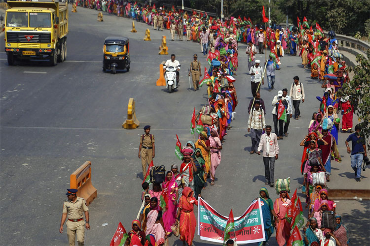 20,000 farmers march from Thane to Mumbai demanding drought compensation | PTI 20,000 farmers march from Thane to Mumbai demanding drought compensation | PTI- India TV Hindi