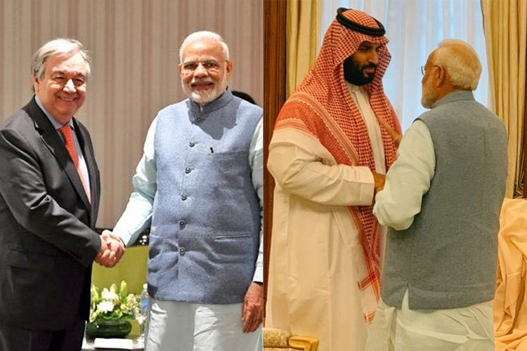G20: PM Modi meets Saudi Crown Prince Mohammed bin Salman and UN Secretary General G20: PM Modi meets Saudi Crown Prince Mohammed bin Salman and UN Secretary General- India TV Hindi