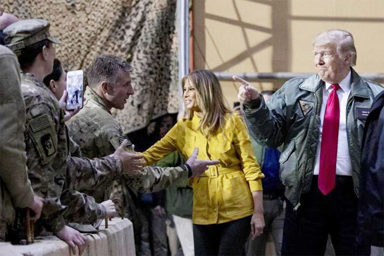 Donald Trump makes his first visit to US troops in Iraq | AP Photo Donald Trump makes his first visit to US troops in Iraq | AP Photo- India TV Hindi