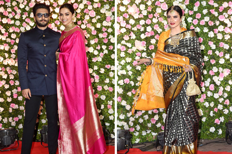 Deepika and Rekha in Kapila sharma and Ginni Wedding Reception Deepika and Rekha in Kapila sharma and Ginni Wedding Reception- India TV Hindi