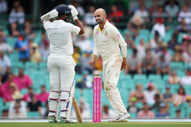 Cheteshwar Pujara and Nathan Lyon Cheteshwar Pujara and Nathan Lyon- India TV Hindi