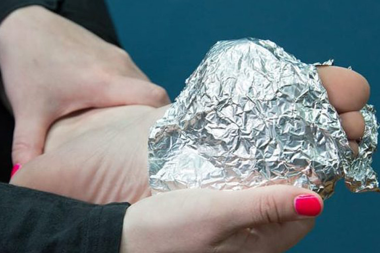 Wrap your feet in aluminum foil and wait for 1 hour the reason behind